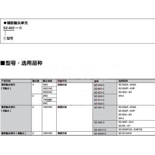 SZ-C系列 接触器附件 辅助触头 触点单元