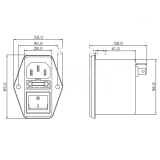 开关保险插座式滤波器 220V