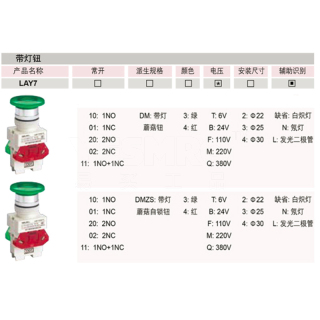 LAY7系列 蘑菇钮