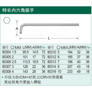 特长内六角扳手