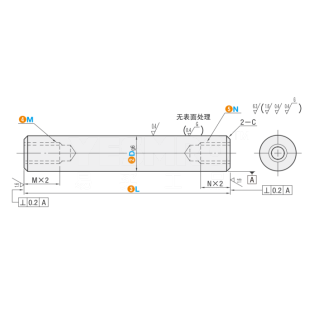 导向轴 两端内螺纹型