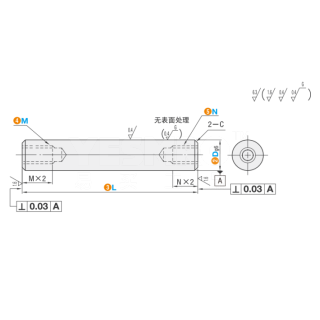 导向轴 两端内螺纹型