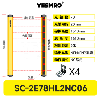 SC-2E系列 安全光幕·6米·PNP/NPN兼容型·CE·3年质保