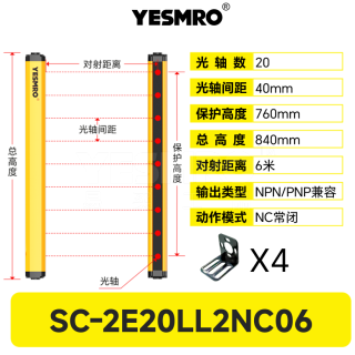 SC-2E系列 安全光幕·6米·PNP/NPN兼容型·CE·3年质保