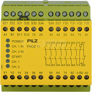 PNOZ X - 安全继电器 - E-STOP检测,安全门, 光栅