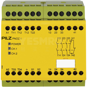 PNOZ X - 安全继电器 - E-STOP检测,安全门, 光栅