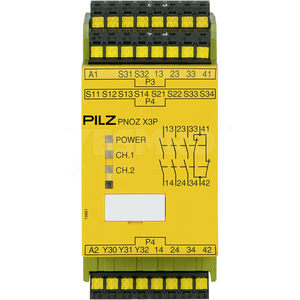 PNOZ X - 安全继电器 - E-STOP检测,安全门, 光栅