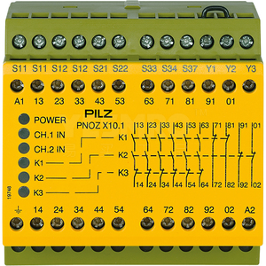 PNOZ X - 安全继电器 - E-STOP检测,安全门, 光栅