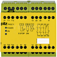 PNOZ X - 安全继电器 - E-STOP检测,安全门, 光栅
