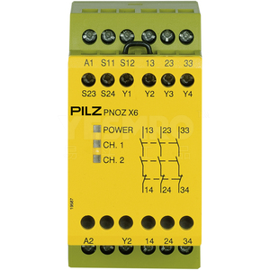 PNOZ X - 安全继电器 - E-STOP检测,安全门, 光栅