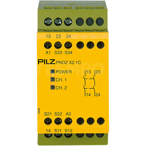 PNOZ X - 安全继电器 - E-STOP检测,安全门, 光栅