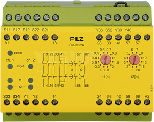 PNOZ X - 安全继电器 - E-STOP检测,安全门, 光栅