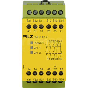 PNOZ X - 安全继电器 - E-STOP检测,安全门, 光栅
