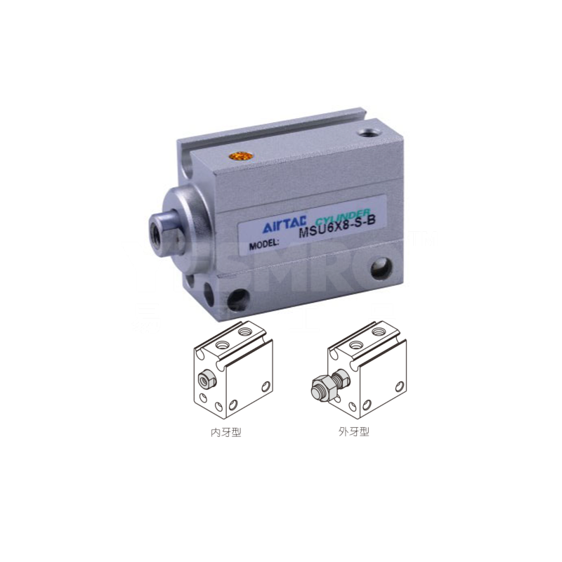 亚德客 AirTAC MSU系列小型自由安装气缸（单动押出型）
