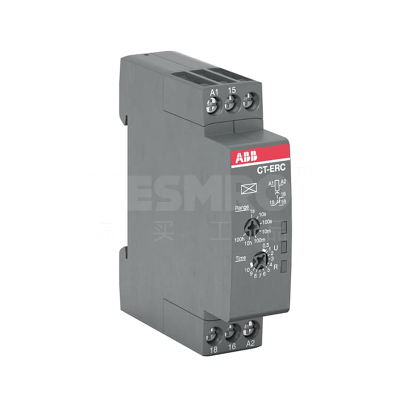 ABB CT-C系列时间继电器 CT-ERC.12 24-28VDC/24-240VAC 1NO+1NC 0.05s-100h ...