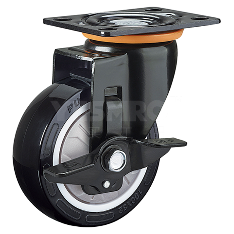 火也 美式中型脚轮 平板万向带金属侧刹型 负载≤210KG