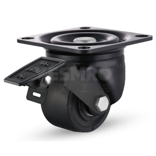 火也 日式低重心脚轮 平板万向带塑料单刹型 负载≤700KG