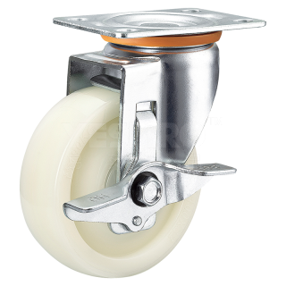 火也 美式中型脚轮 平板万向带金属侧刹型 负载≤210KG