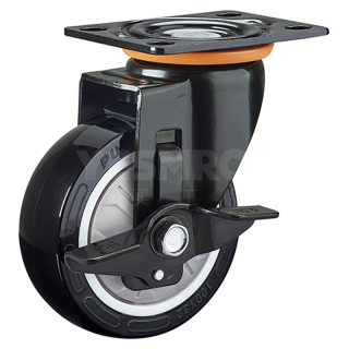 火也 美式中型脚轮 平板万向带金属侧刹型 负载≤210KG